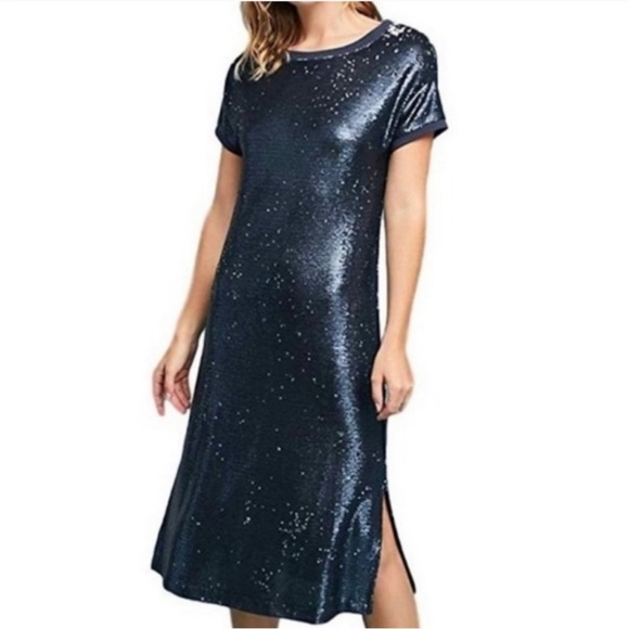 Anthropologie Dresses & Skirts - Anthropologie Moulinette Soeurs Interstellar Sequin Dress Blue Sz Small Shift